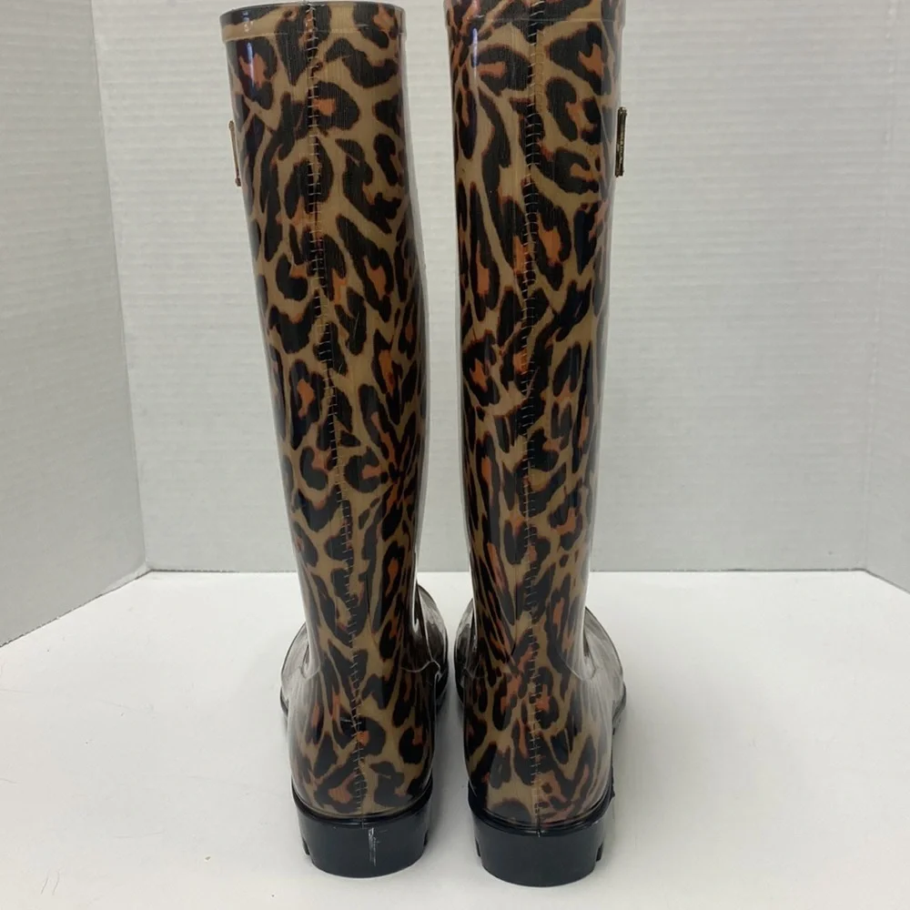 Nicole Miller Leopard Print Waterproof Boots